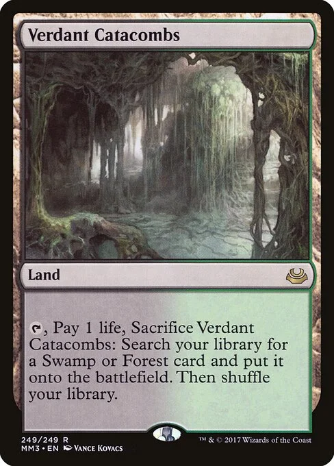 Verdant Catacombs, carta Magic di tipo Land illustrata da Vance Kovacs
