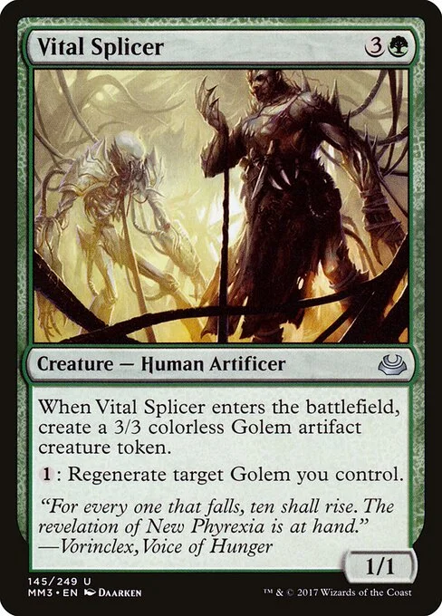 Vital Splicer, carta Magic di tipo Creature — Phyrexian Human Artificer illustrata da Daarken