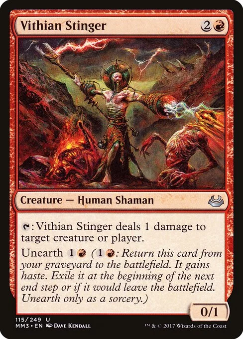 Vithian Stinger, carta Magic di tipo Creature — Human Shaman illustrata da Dave Kendall
