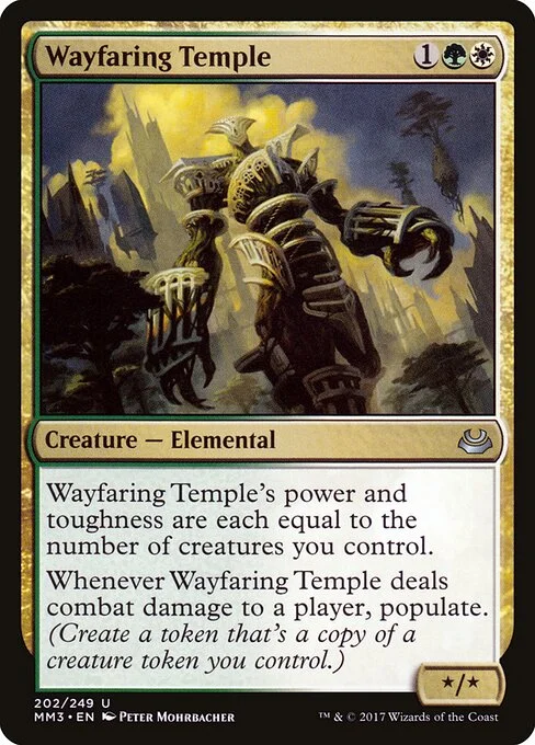 Wayfaring Temple, carta Magic di tipo Creature — Elemental illustrata da Peter Mohrbacher