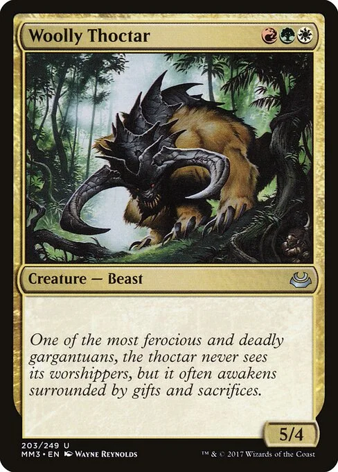 Woolly Thoctar, carta Magic di tipo Creature — Beast illustrata da Wayne Reynolds