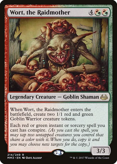 Wort, the Raidmother, carta Magic di tipo Legendary Creature — Goblin Shaman illustrata da Dave Allsop