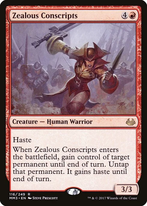 Zealous Conscripts, carta Magic di tipo Creature — Human Warrior illustrata da Steve Prescott