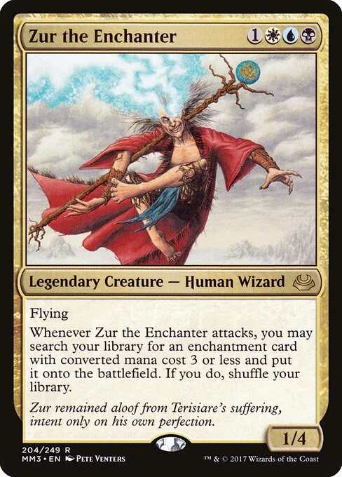 Zur the Enchanter, carta Magic di tipo Legendary Creature — Human Wizard illustrata da Pete Venters