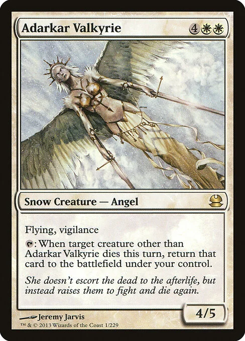 Adarkar Valkyrie, carta Magic di tipo Snow Creature — Angel illustrata da Jeremy Jarvis