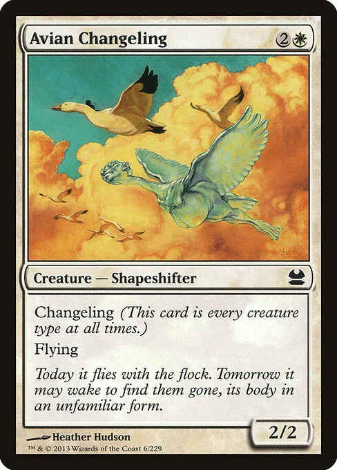 Avian Changeling, carta Magic di tipo Creature — Shapeshifter illustrata da Heather Hudson