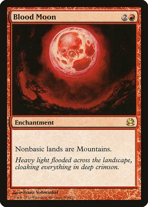 Blood Moon, carta Magic di tipo Enchantment illustrata da Franz Vohwinkel