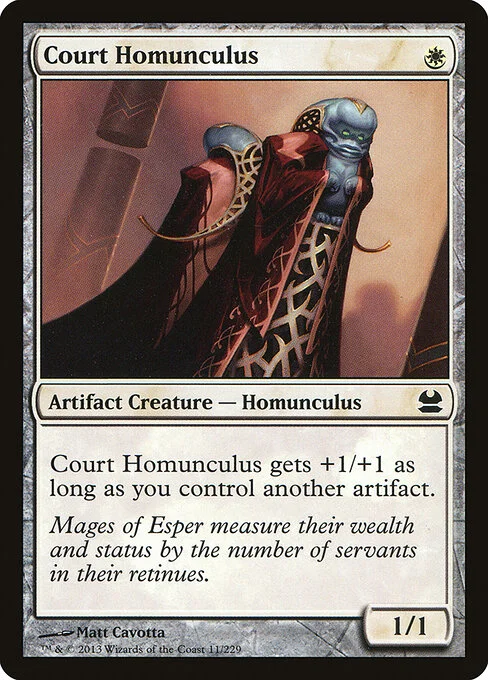 Court Homunculus, carta Magic di tipo Artifact Creature — Homunculus illustrata da Matt Cavotta