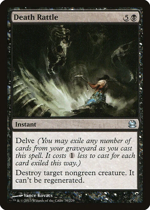 Death Rattle, carta Magic di tipo Instant illustrata da Vance Kovacs