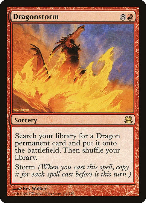 Dragonstorm, carta Magic di tipo Sorcery illustrata da Kev Walker