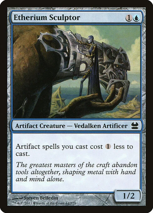 Etherium Sculptor, carta Magic di tipo Artifact Creature — Vedalken Artificer illustrata da Steven Belledin