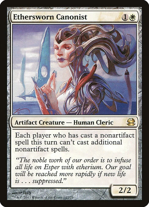 Ethersworn Canonist, carta Magic di tipo Artifact Creature — Human Cleric illustrata da Izzy