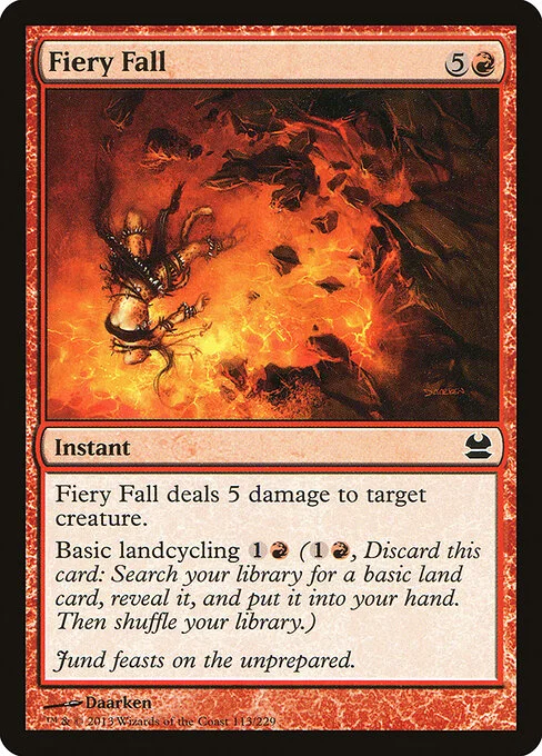 Fiery Fall, carta Magic di tipo Instant illustrata da Daarken