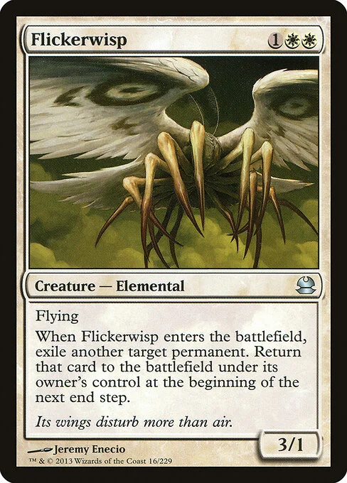 Flickerwisp, carta Magic di tipo Creature — Elemental illustrata da Jeremy Enecio