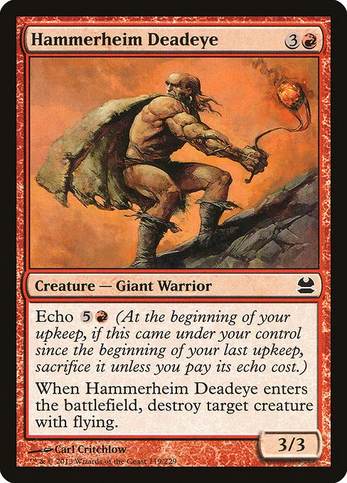 Hammerheim Deadeye, carta Magic di tipo Creature — Giant Warrior illustrata da Carl Critchlow