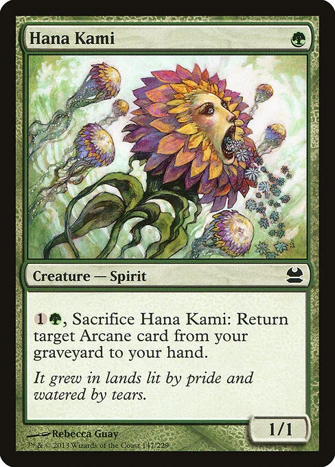 Hana Kami, carta Magic di tipo Creature — Spirit illustrata da Rebecca Guay