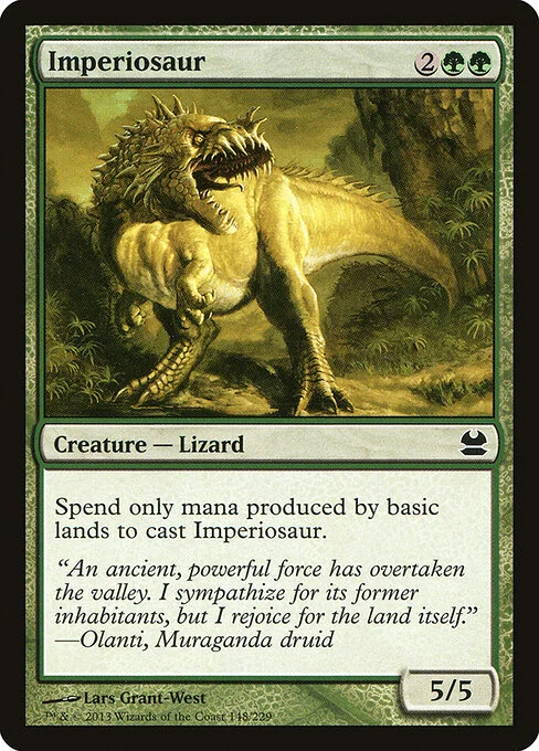 Imperiosaur, carta Magic di tipo Creature — Dinosaur illustrata da Lars Grant-West
