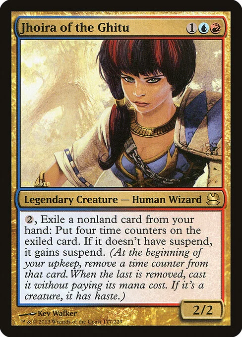 Jhoira of the Ghitu, carta Magic di tipo Legendary Creature — Human Wizard illustrata da Kev Walker