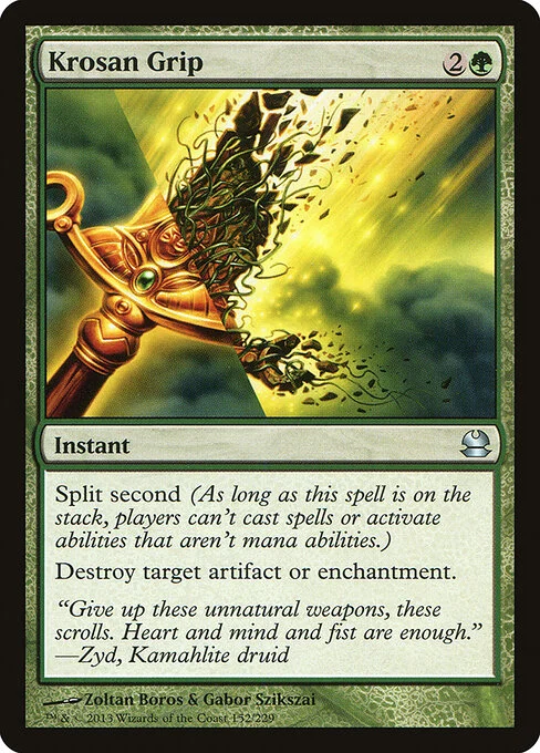 Krosan Grip, carta Magic di tipo Instant illustrata da Zoltan Boros & Gabor Szikszai