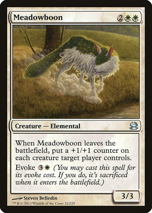Meadowboon, carta Magic di tipo Creature — Elemental illustrata da Steven Belledin