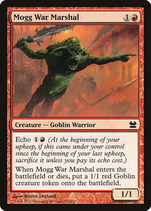 Mogg War Marshal, carta Magic di tipo Creature — Goblin Warrior illustrata da Wayne England
