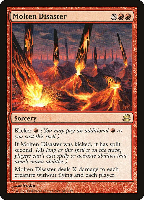 Molten Disaster, carta Magic di tipo Sorcery illustrata da Ittoku