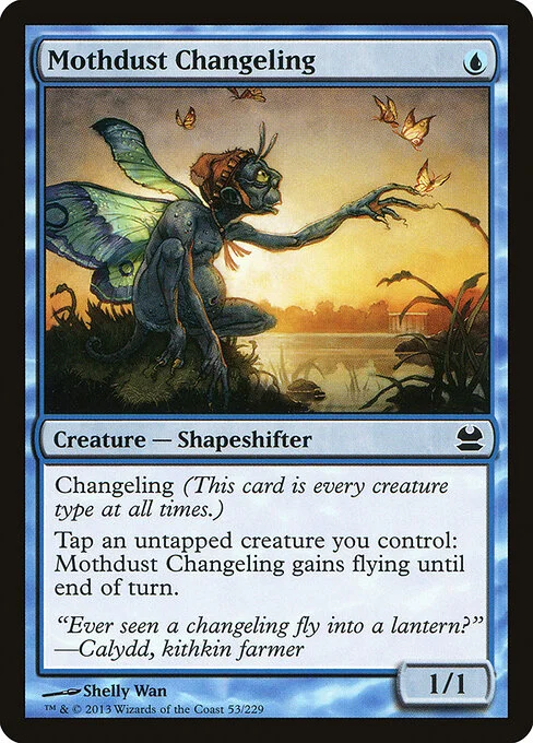 Mothdust Changeling, carta Magic di tipo Creature — Shapeshifter illustrata da Shelly Wan