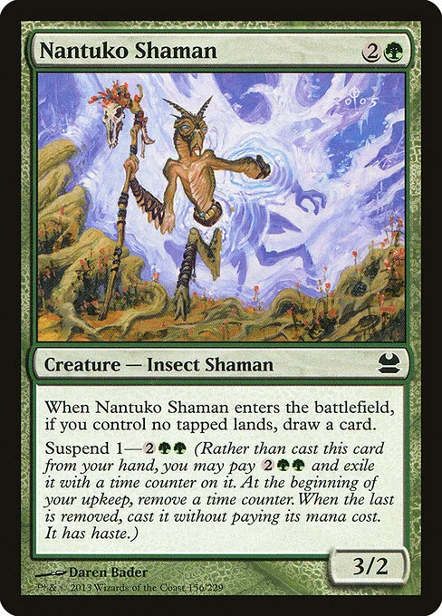 Nantuko Shaman, carta Magic di tipo Creature — Insect Shaman illustrata da Daren Bader