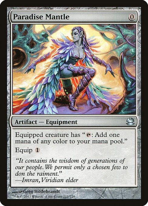 Paradise Mantle, carta Magic di tipo Artifact — Equipment illustrata da Greg Hildebrandt