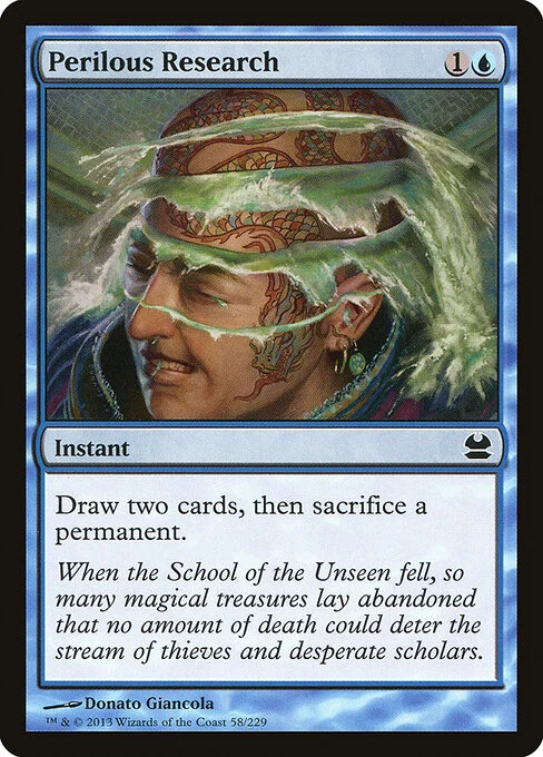 Perilous Research, carta Magic di tipo Instant illustrata da Donato Giancola