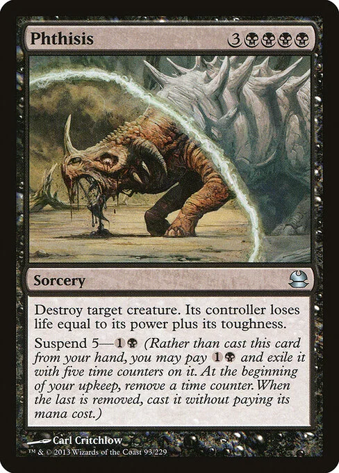 Phthisis, carta Magic di tipo Sorcery illustrata da Carl Critchlow