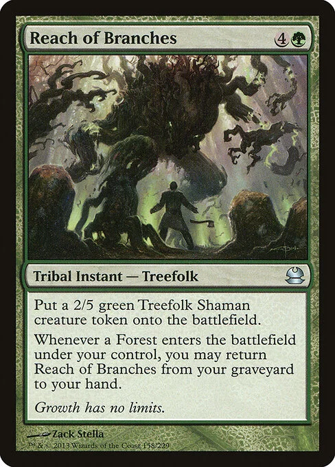 Reach of Branches, carta Magic di tipo Kindred Instant — Treefolk illustrata da Zack Stella