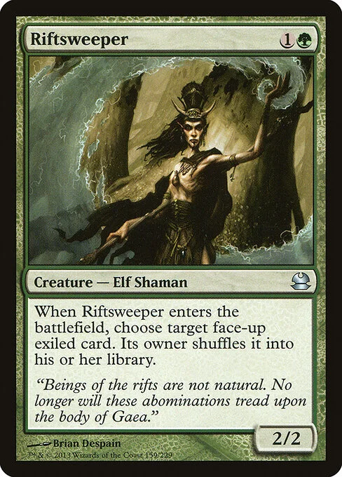 Riftsweeper, carta Magic di tipo Creature — Elf Shaman illustrata da Brian Despain