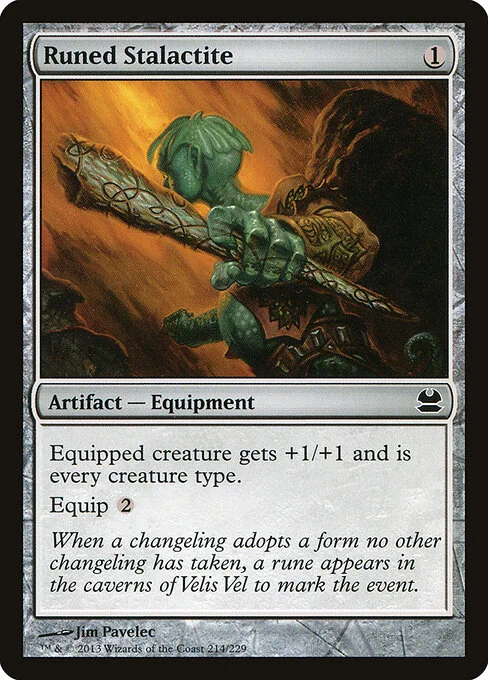 Runed Stalactite, carta Magic di tipo Artifact — Equipment illustrata da Jim Pavelec