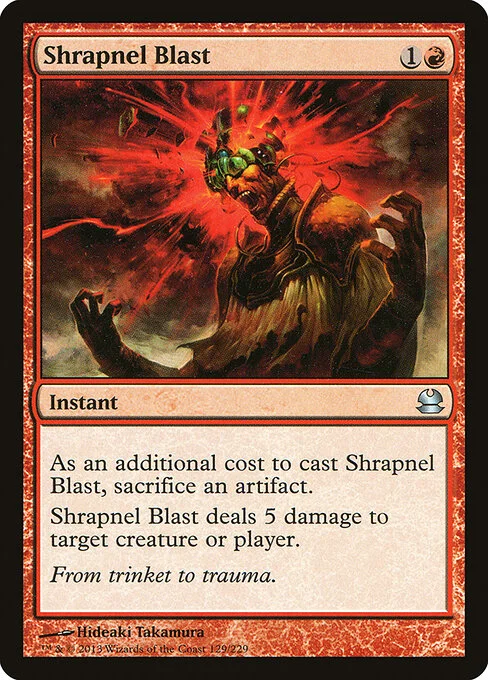 Shrapnel Blast, carta Magic di tipo Instant illustrata da Hideaki Takamura