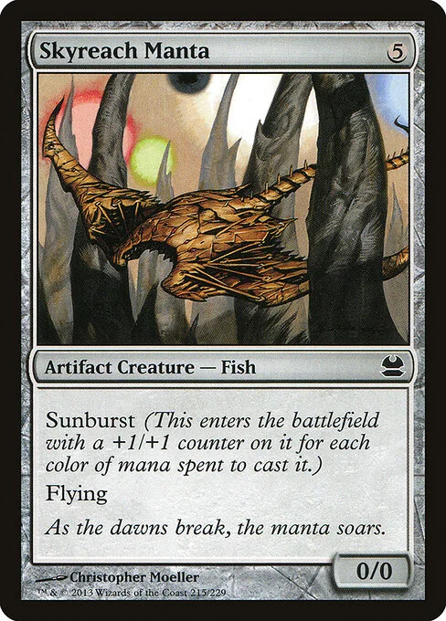 Skyreach Manta, carta Magic di tipo Artifact Creature — Fish illustrata da Christopher Moeller