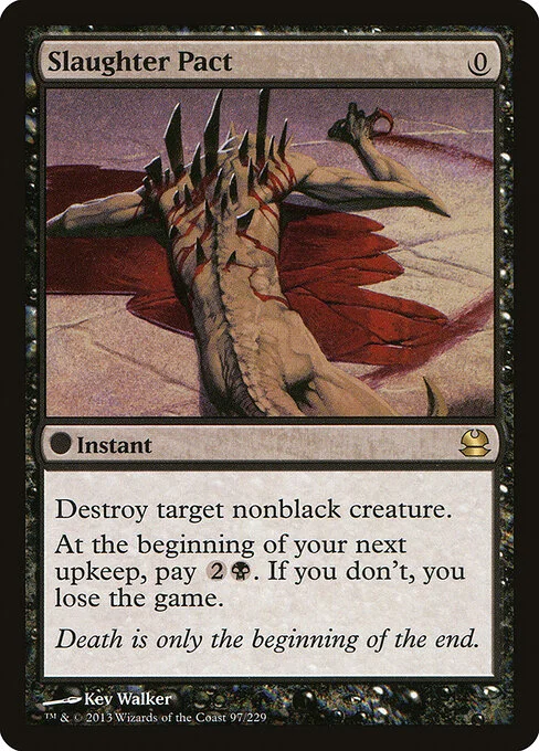 Slaughter Pact, carta Magic di tipo Instant illustrata da Kev Walker