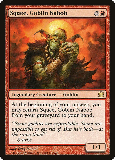 Squee, Goblin Nabob, carta Magic di tipo Legendary Creature — Goblin illustrata da Greg Staples