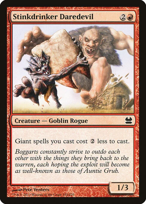 Stinkdrinker Daredevil, carta Magic di tipo Creature — Goblin Rogue illustrata da Pete Venters