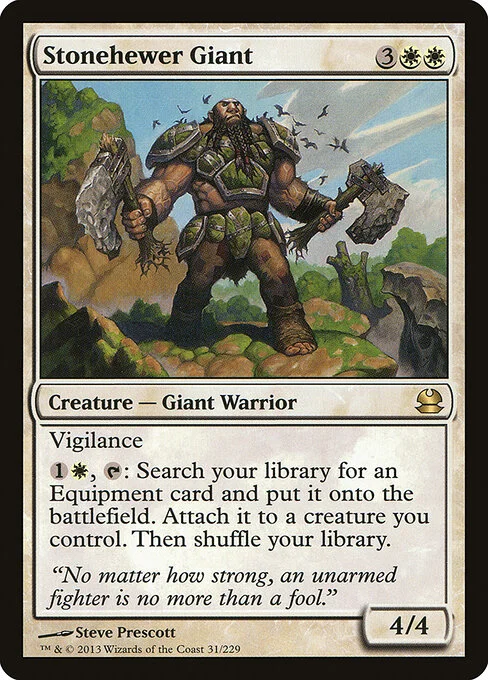 Stonehewer Giant, carta Magic di tipo Creature — Giant Warrior illustrata da Steve Prescott