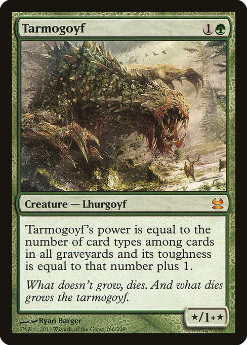 Tarmogoyf, carta Magic di tipo Creature — Lhurgoyf illustrata da Ryan Barger