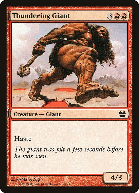 Thundering Giant, carta Magic di tipo Creature — Giant illustrata da Mark Zug