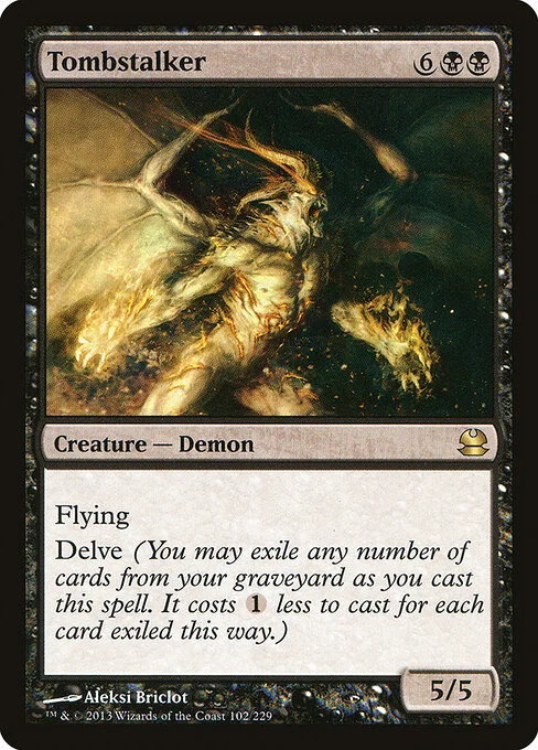 Tombstalker, carta Magic di tipo Creature — Demon illustrata da Aleksi Briclot