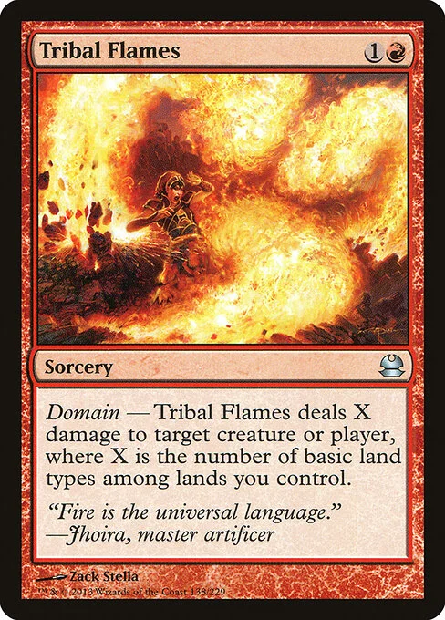 Tribal Flames, carta Magic di tipo Sorcery illustrata da Zack Stella