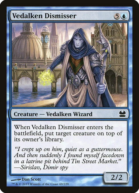 Vedalken Dismisser, carta Magic di tipo Creature — Vedalken Wizard illustrata da Dan Murayama Scott