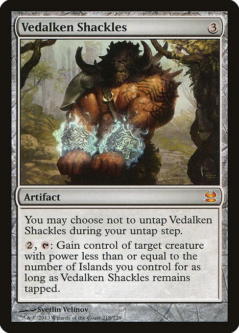 Vedalken Shackles, carta Magic di tipo Artifact illustrata da Svetlin Velinov