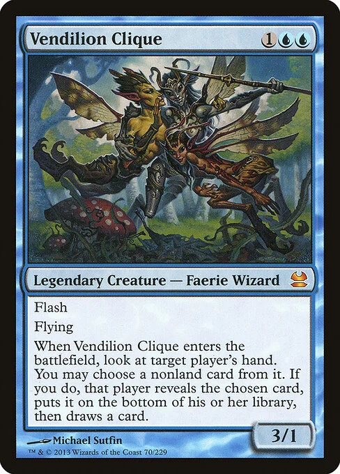 Vendilion Clique, carta Magic di tipo Legendary Creature — Faerie Wizard illustrata da Michael Sutfin