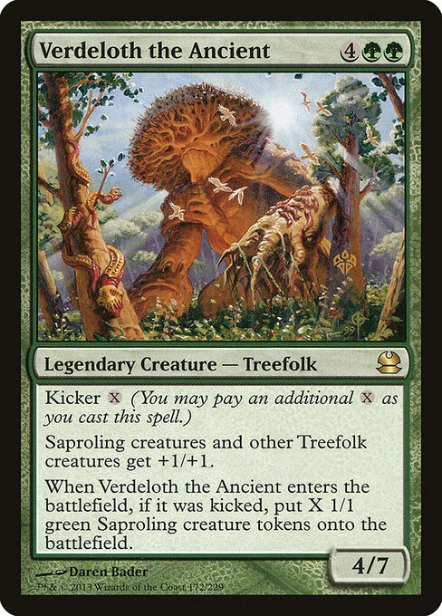 Verdeloth the Ancient, carta Magic di tipo Legendary Creature — Treefolk illustrata da Daren Bader
