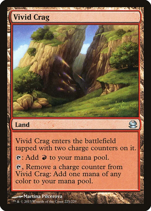 Vivid Crag, carta Magic di tipo Land illustrata da Martina Pilcerova