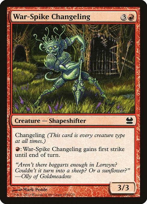 War-Spike Changeling, carta Magic di tipo Creature — Shapeshifter illustrata da Mark Poole